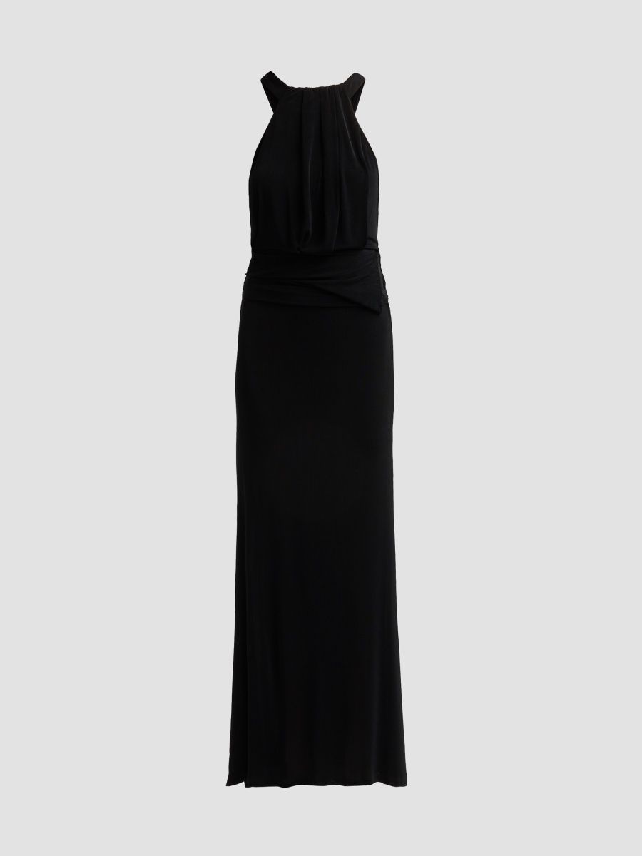 Black Halo Women's Lucine Shirred Draped Gown - Black - Size 14