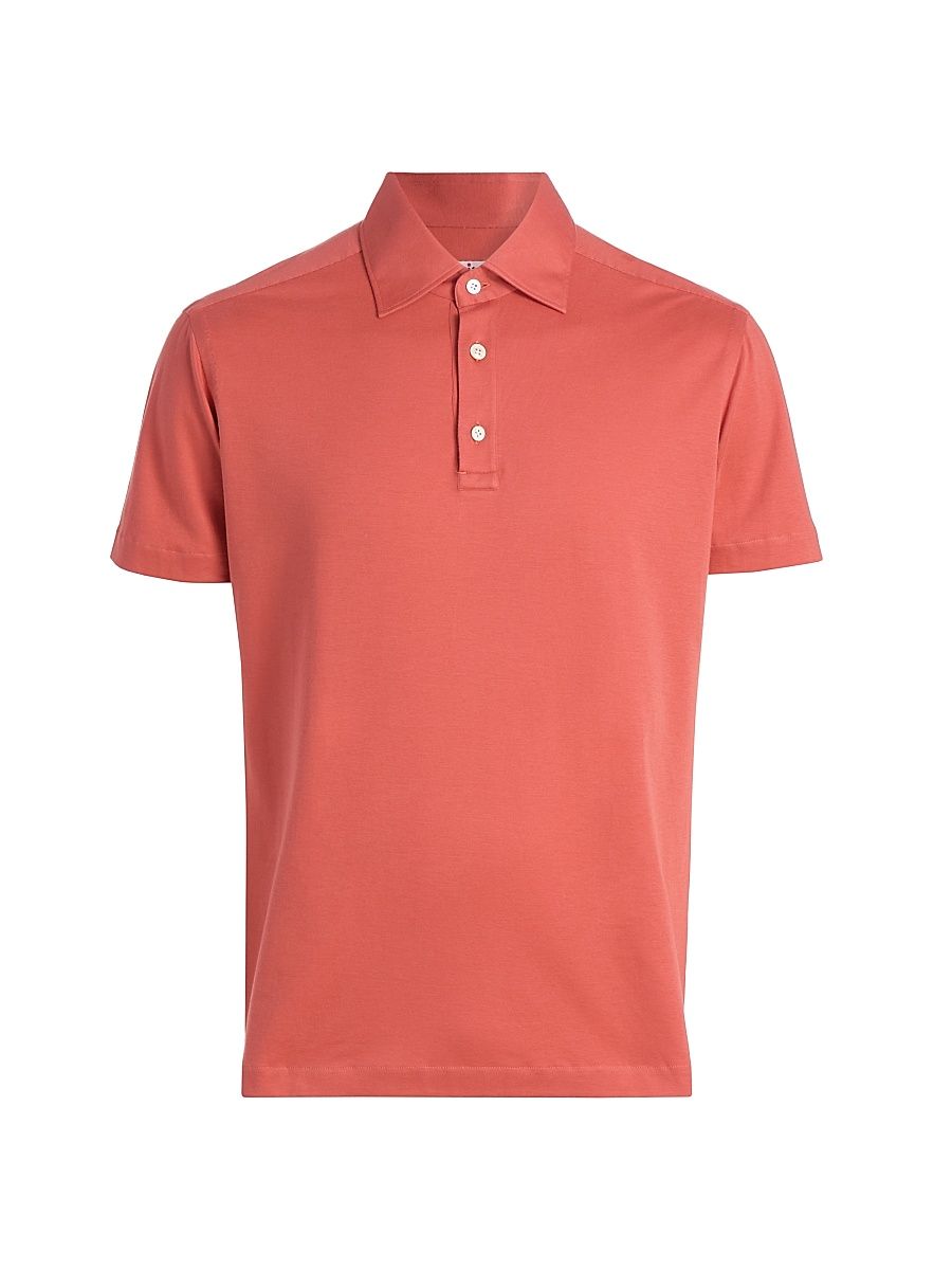 Men's Positano Cotton Polo Shirt - Dark Orange - Size 15.5
