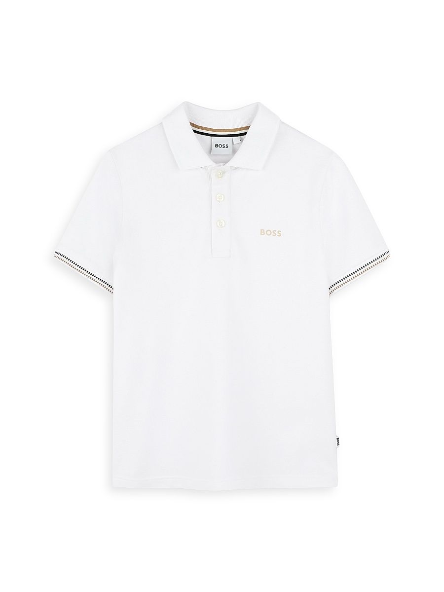 Little Boy's Logo Polo Shirt - White - Size 5