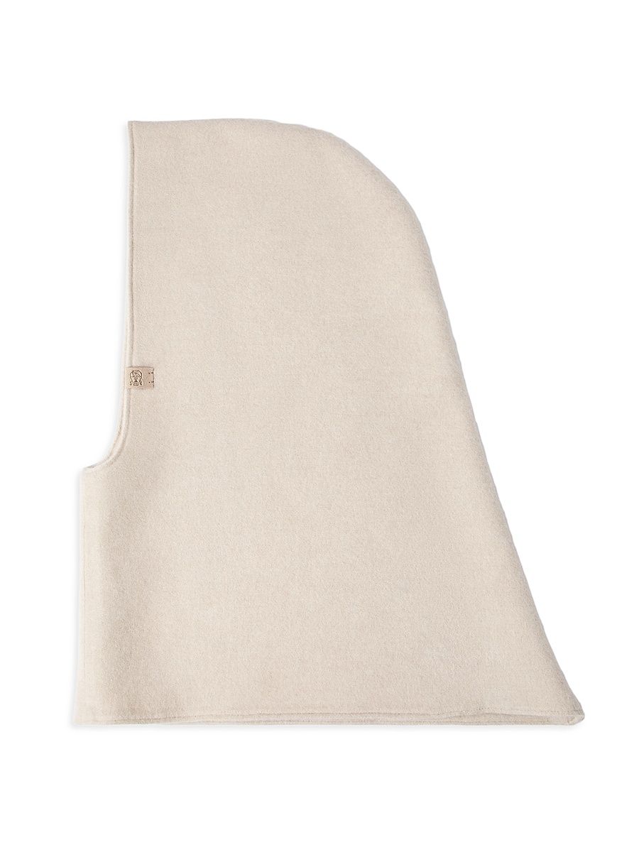 Women's Wool and Cashmere Flannel Balaclava - Beige