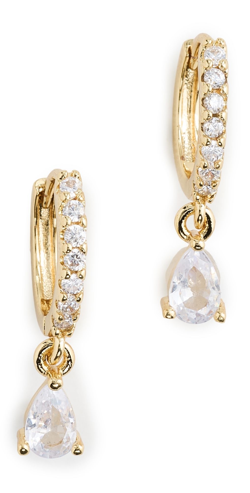 Alexa Leigh Teardrop Pave Earrings Yellow Gold One Size