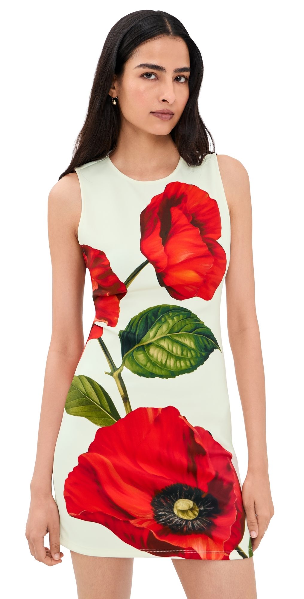 ALICE + OLIVIA Wynell Fitted Mini Dress Summer Poppy 8