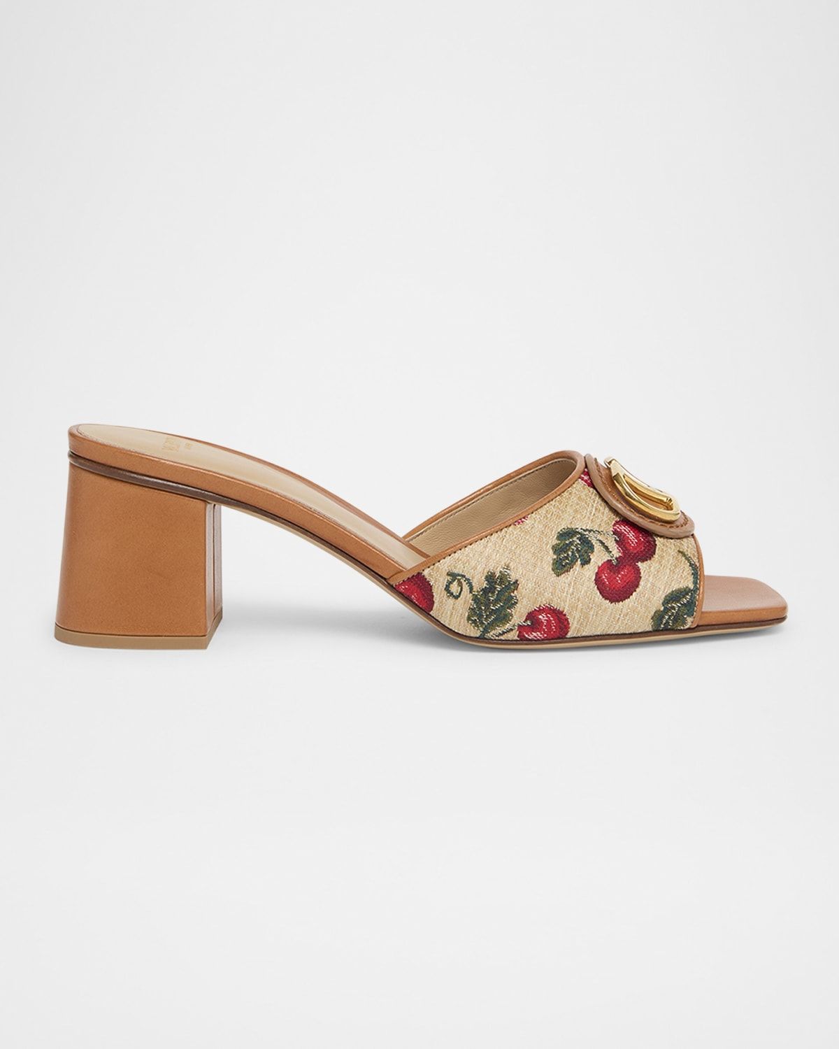 VLogo Medallion Cherry Slide Sandals