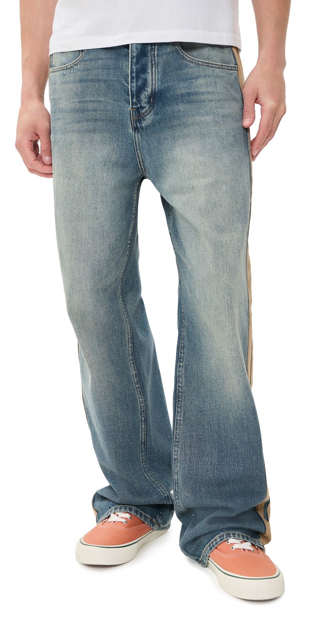 Nahmias Sunfade Denim Track Pants Vintage Indigo Rigid Denim 32