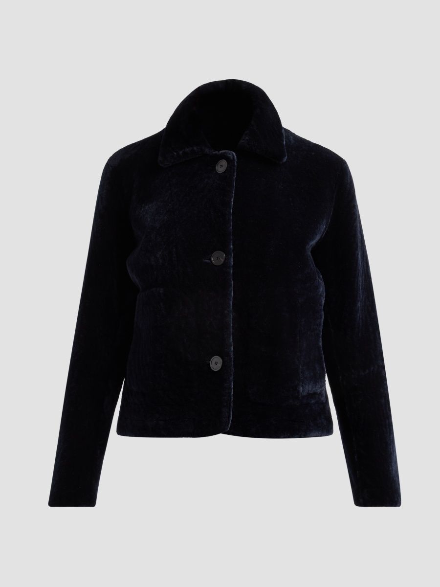 Arma Women's Emy Velvet-Finish Leather Jacket - Night - Size 8