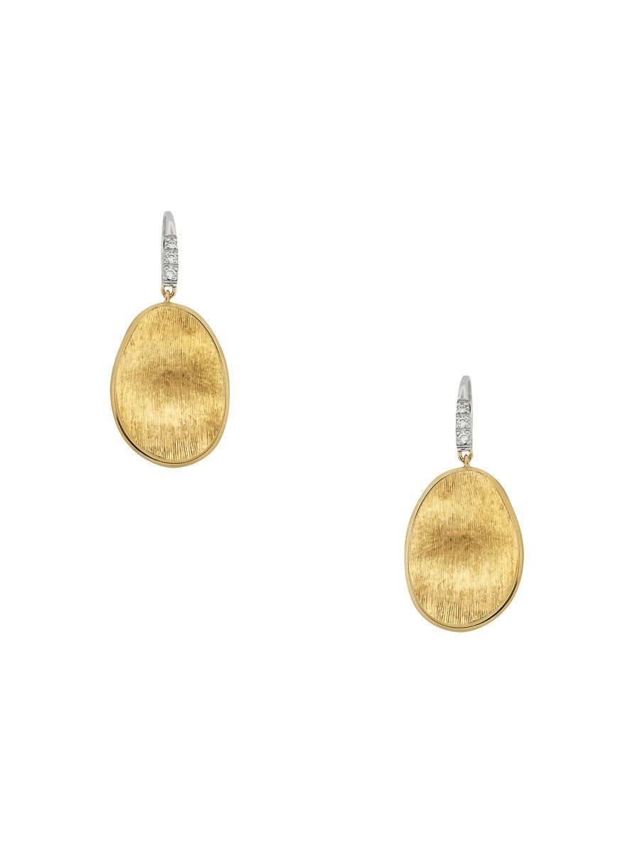 Marco Bicego Women's Lunaria 18K Yellow & White Gold Diamond Drop Earrings - Gold