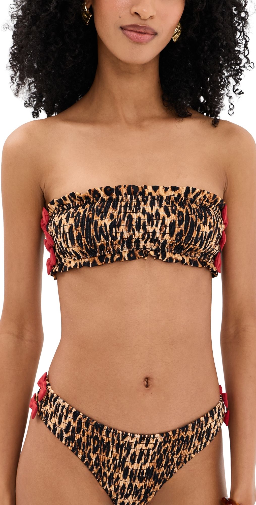 Damson Madder Shirred Bow Bikini Top Brown 16