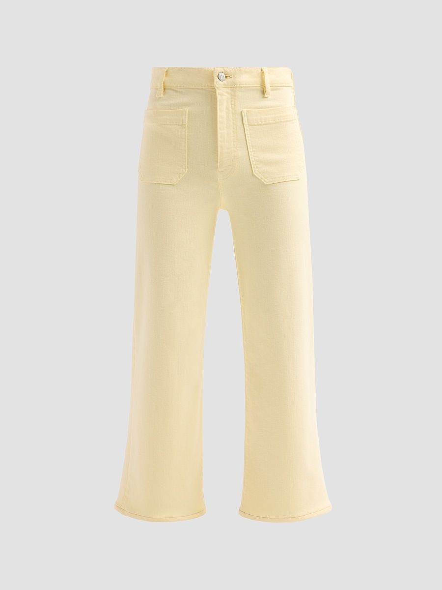 Women's The Anchor Crop Patch Pocket Jeans - Lemon - Size 31