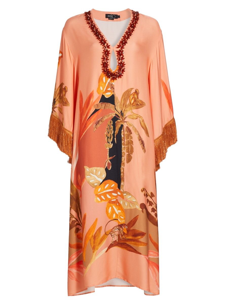 PatBO Women's Bananier Caftan Maxi Dress - Peach - Size XS