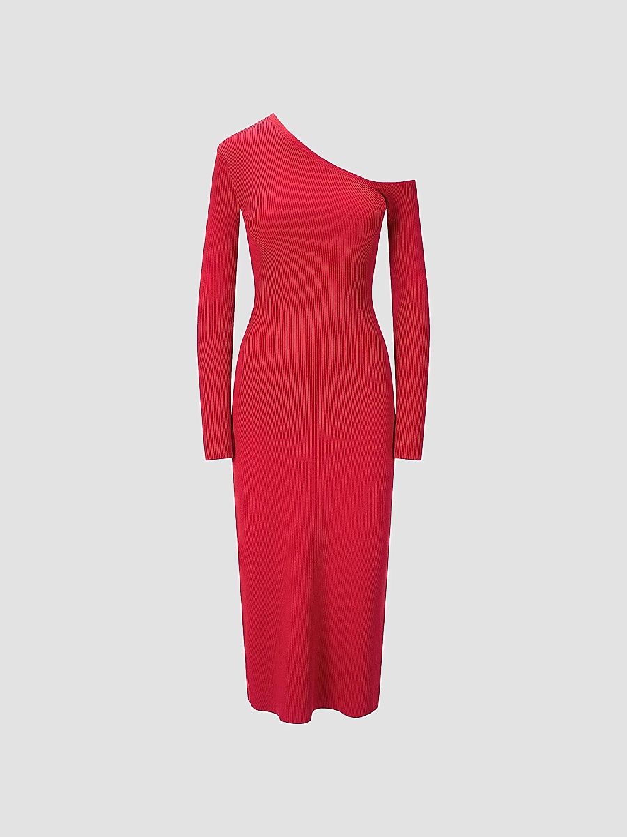 Staud Women's Lois One-Shoulder Sheath Dress - Rouge - Size Large