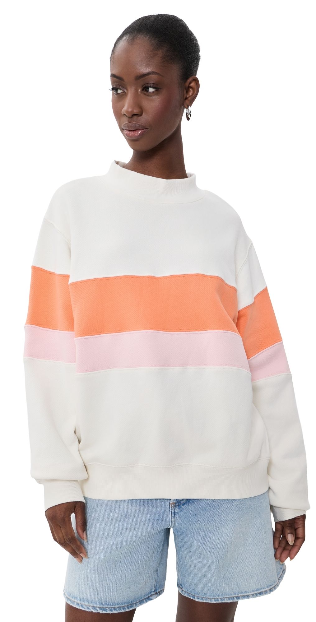 PARKE Vintage Stripe Sweatshirt Creamsicle/Rose S/M