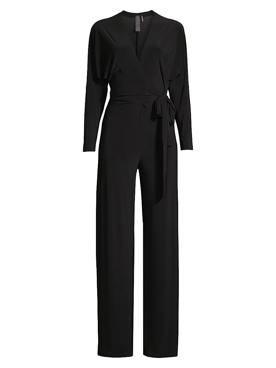 Women's Dolman Wrap Jumpsuit - Black - Size XS