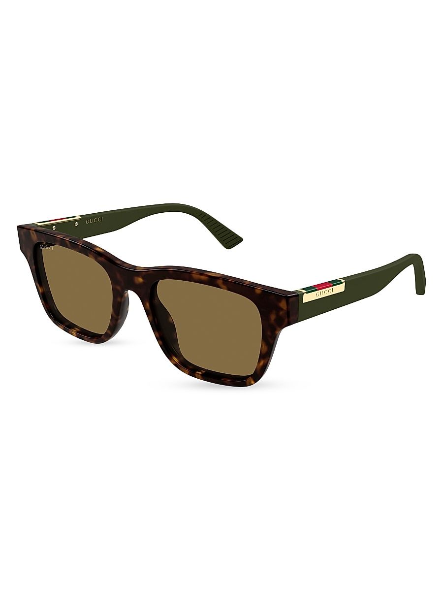 Men's Subtle Web Sporty 52MM Square Sunglasses - Green Brown
