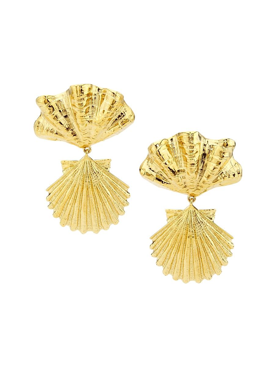 Women's Goldtone Seashell Drop Earrings - Vintage Gold