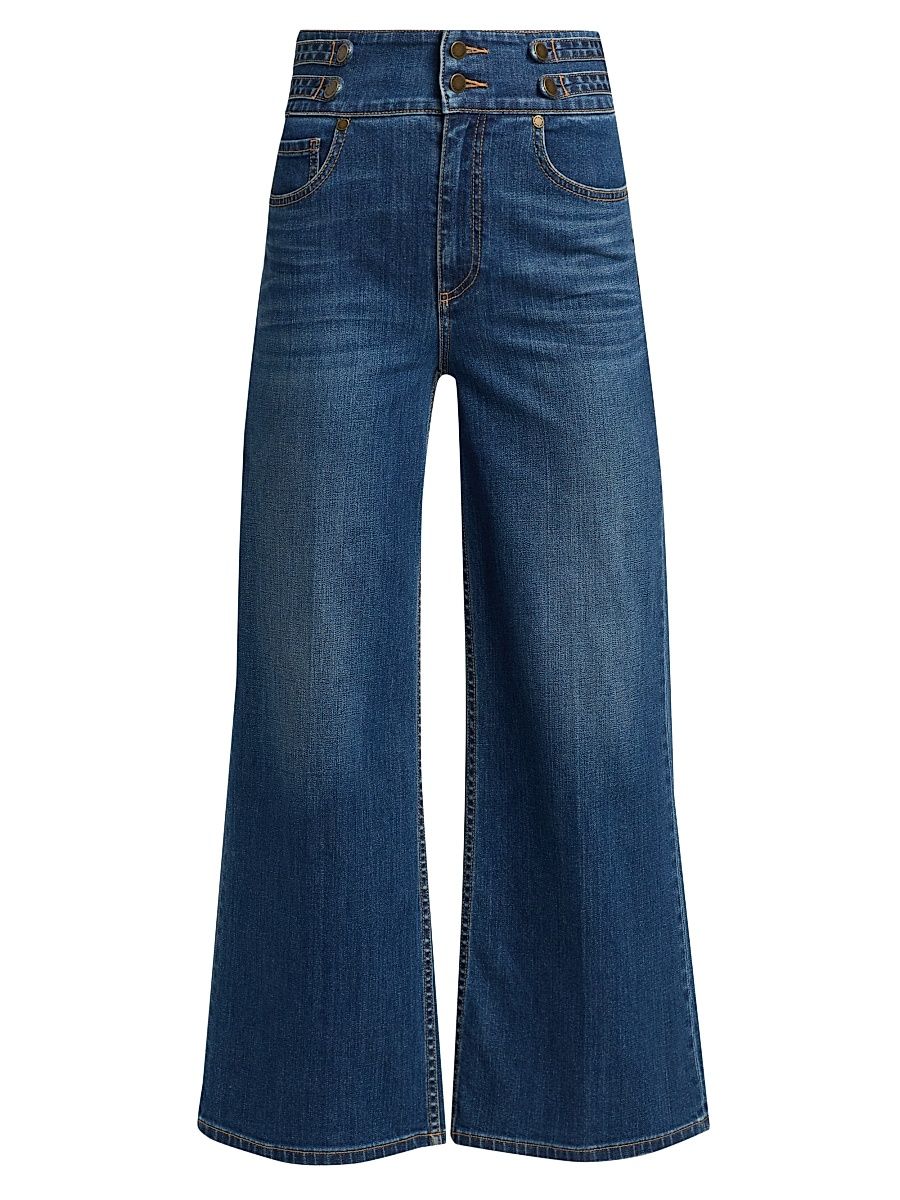 Women's Liv Wide-Leg Crop Jeans - Medium Wash - Size 31