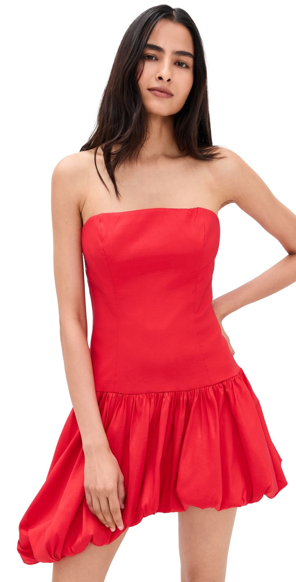 BARDOT Alyna Strapless Mini Dress Fire Red 10