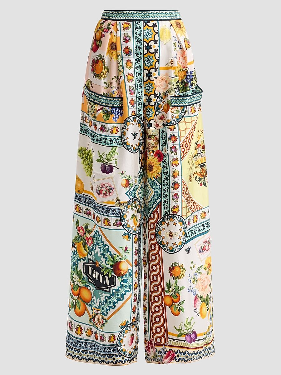 Women's Magic Of The Mercado Silk Wide-Leg Pants - Magic Of The Mercado - Size Medium