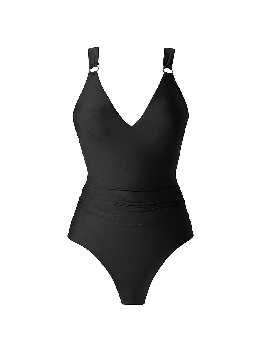 Women's Solid Dakota One-Piece Swimsuit - Black - Size 16