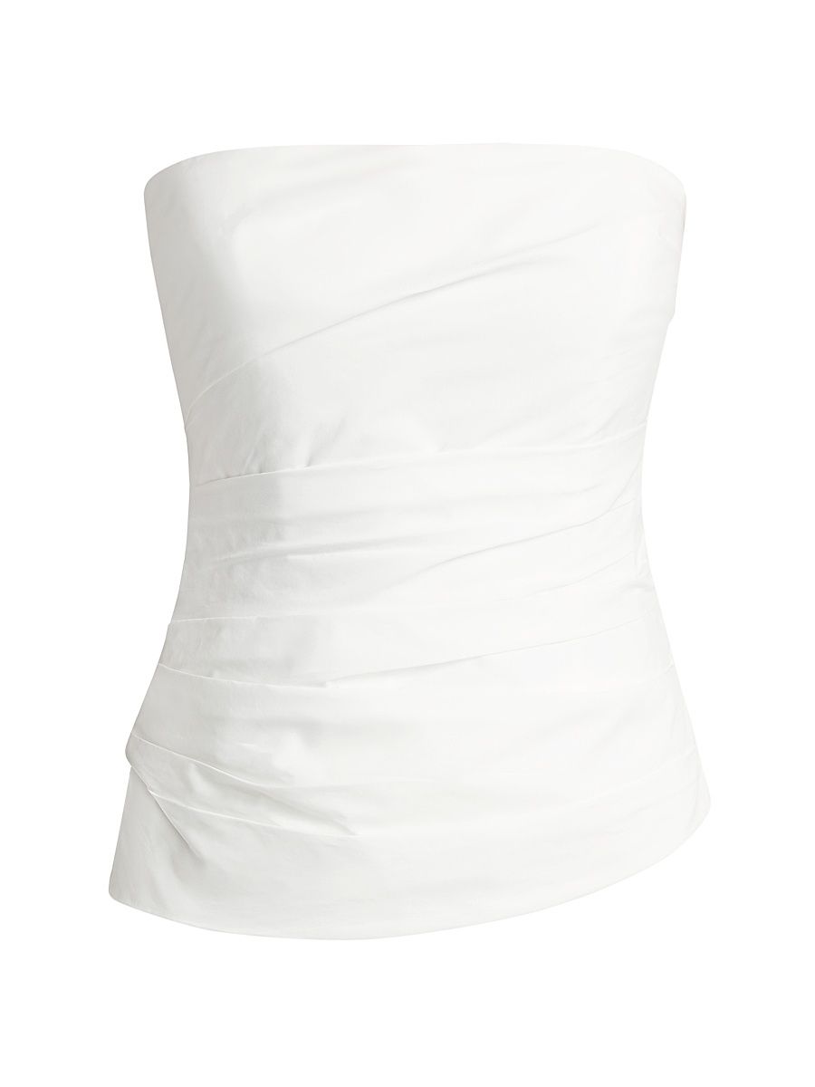 Women's Emerson Ruched Bustier Strapless Top - White - Size 4