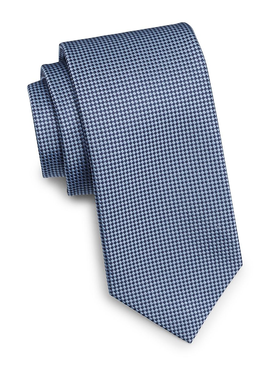 Men's Two-Tone Woven Silk Tie - Light Blue