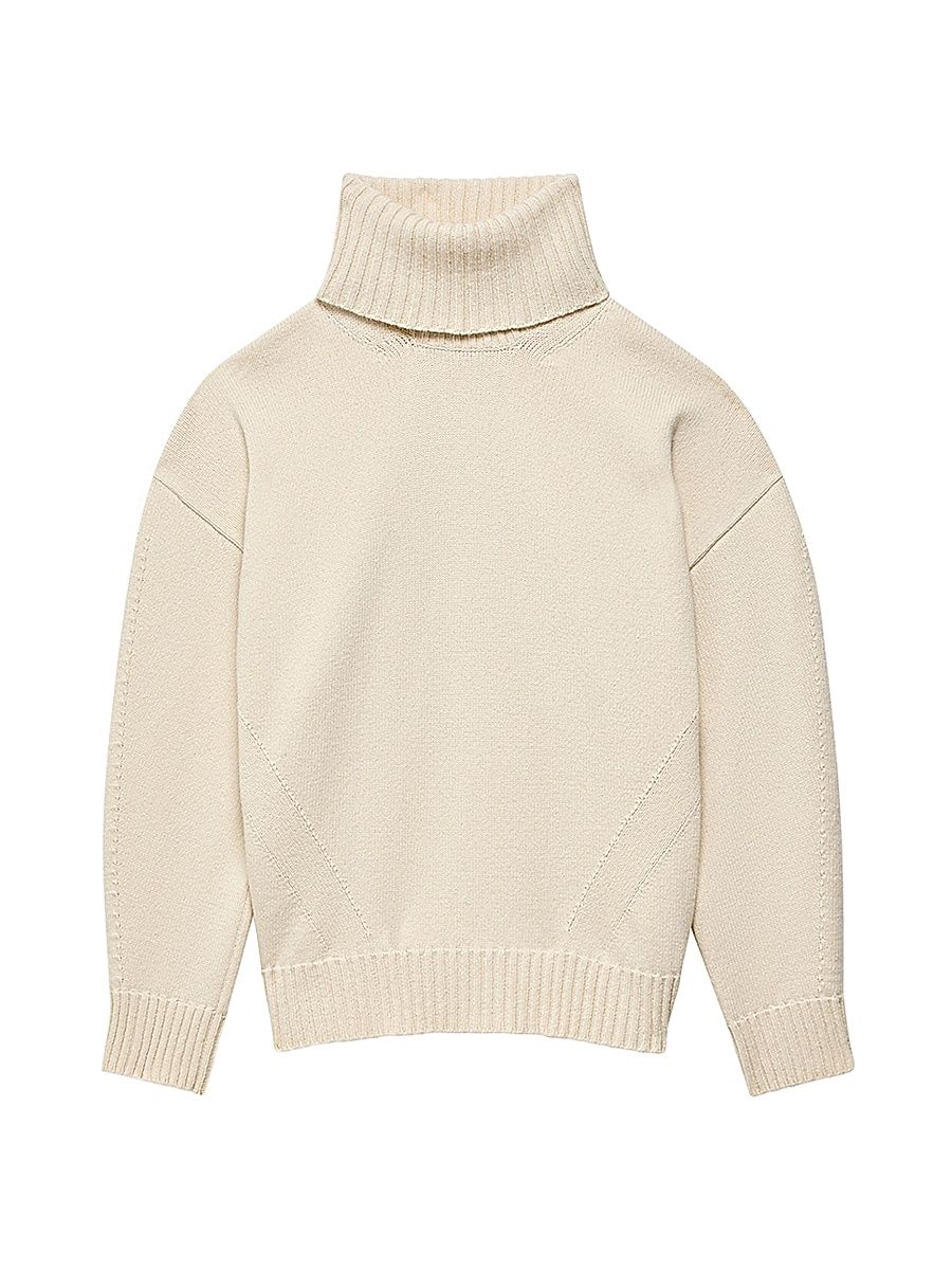 Women's Oversized Luxe Turtleneck - Ivory - Size XL