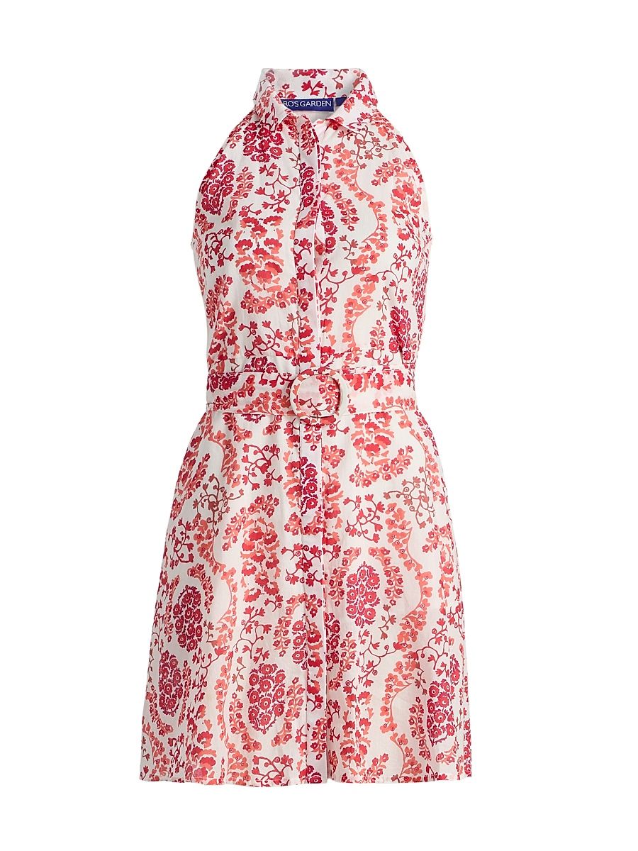 Women's Regina Floral Cotton Minidress - Red Nilo - Size XL