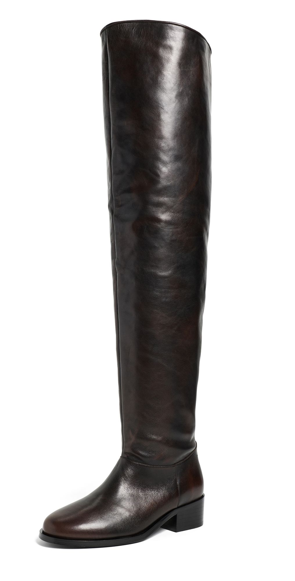 STAUD Arlo Over The Knee Boots ESPRESSO DISTRESSED 38