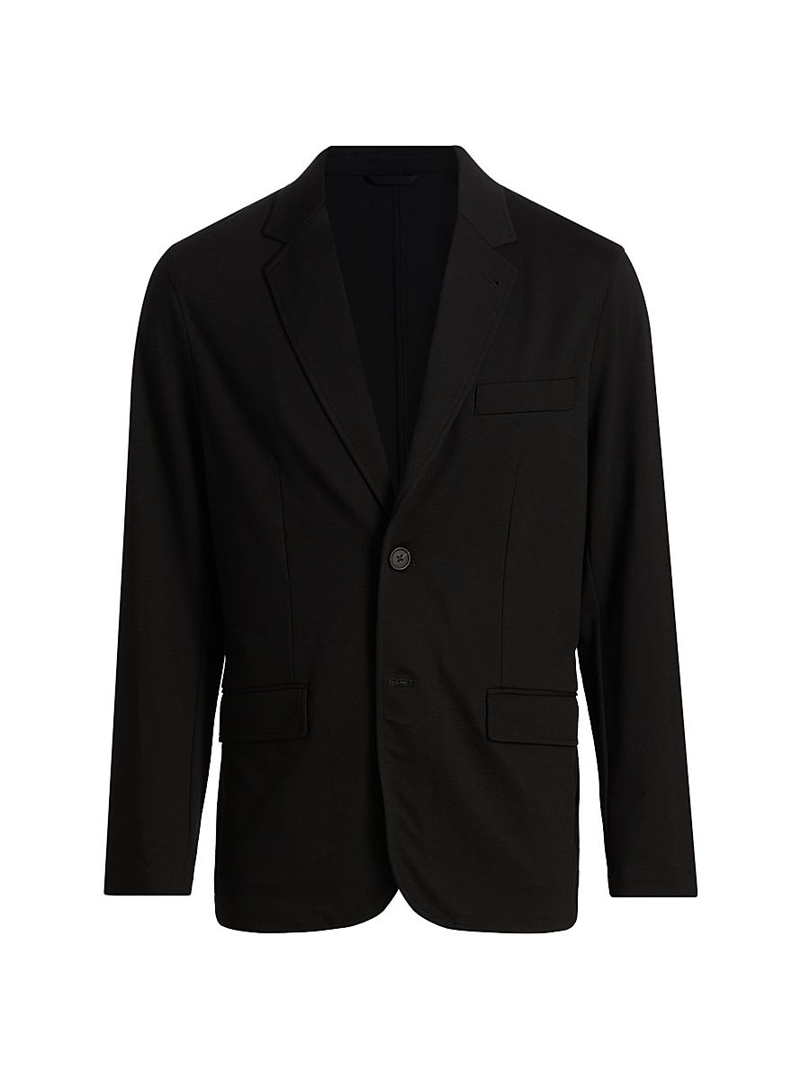 Men's Horizontal Textured Soft Jacket - Black Beauty - Size 38