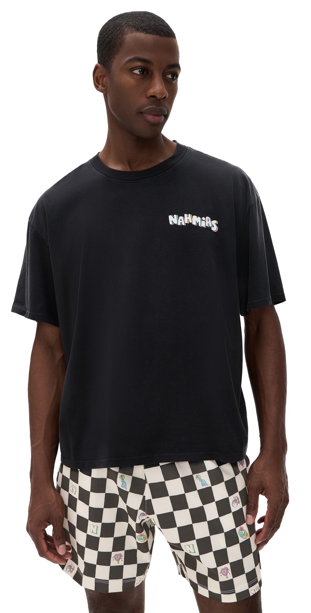 Nahmias Flower Trip Boxy Tee Aged Black Jersey L