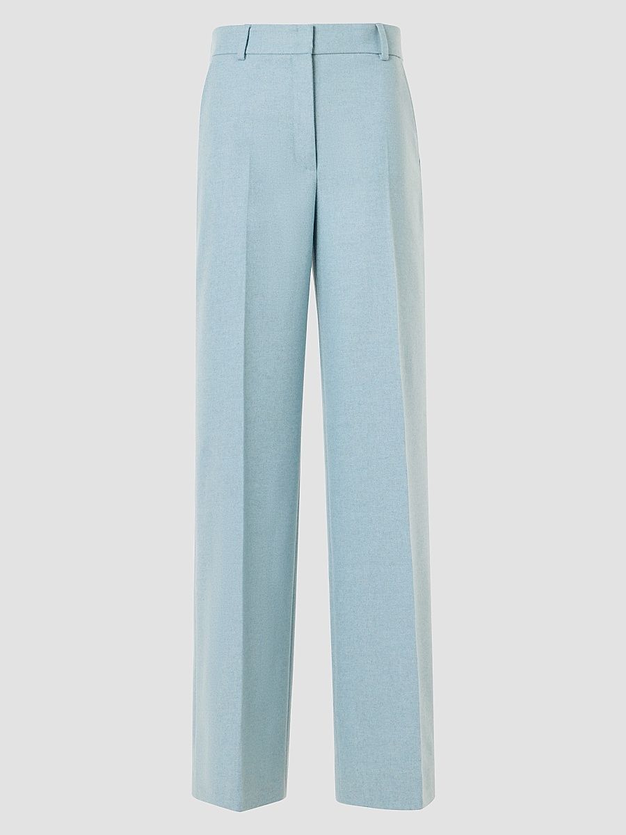 Women's Chiaro Wool Flannel Pants - Light Blue - Size 16