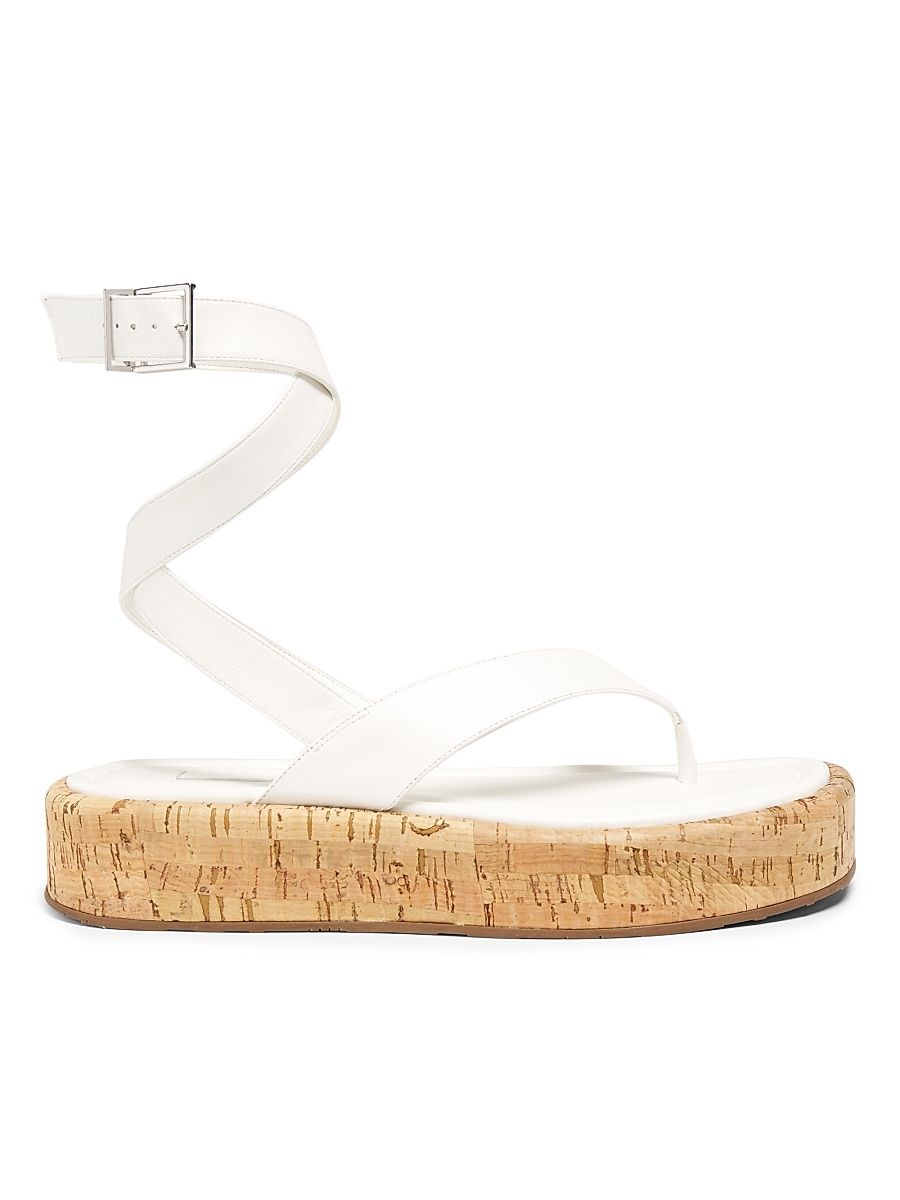 Women's Tessie Leather Platform Sandals - White - Size 11