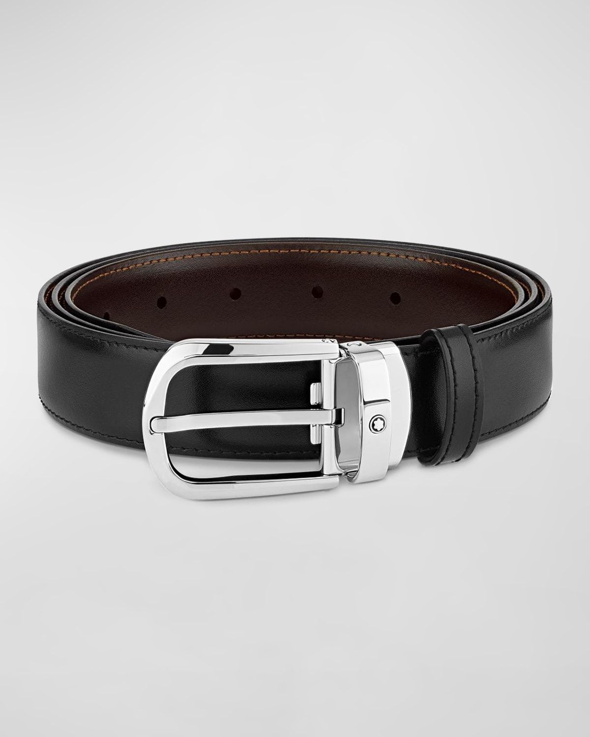 Men & apos;s Horseshoe-Buckle Reversible Leather Belt