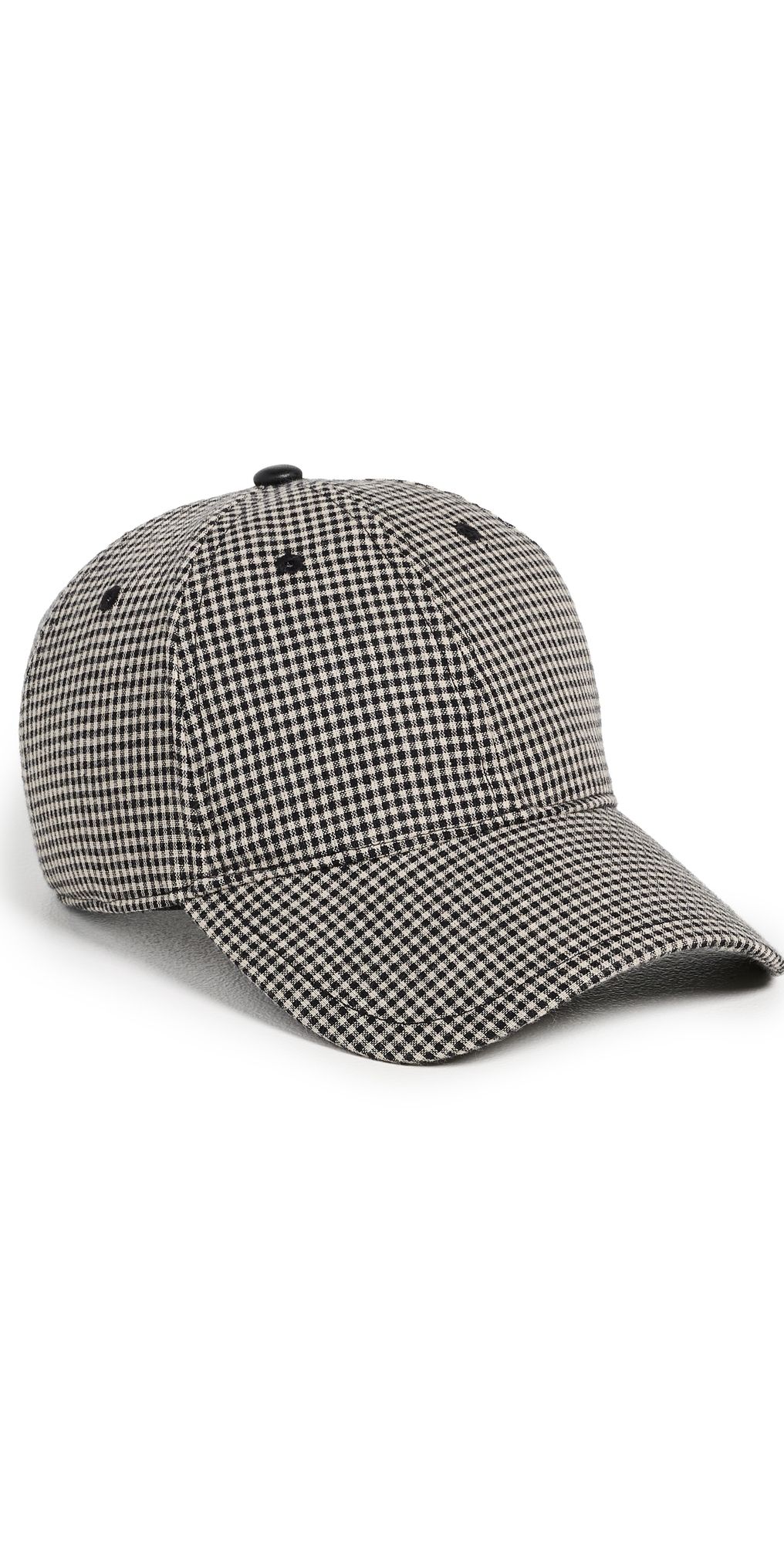 rag & bone Harlow Baseball Cap Black Gingham One Size