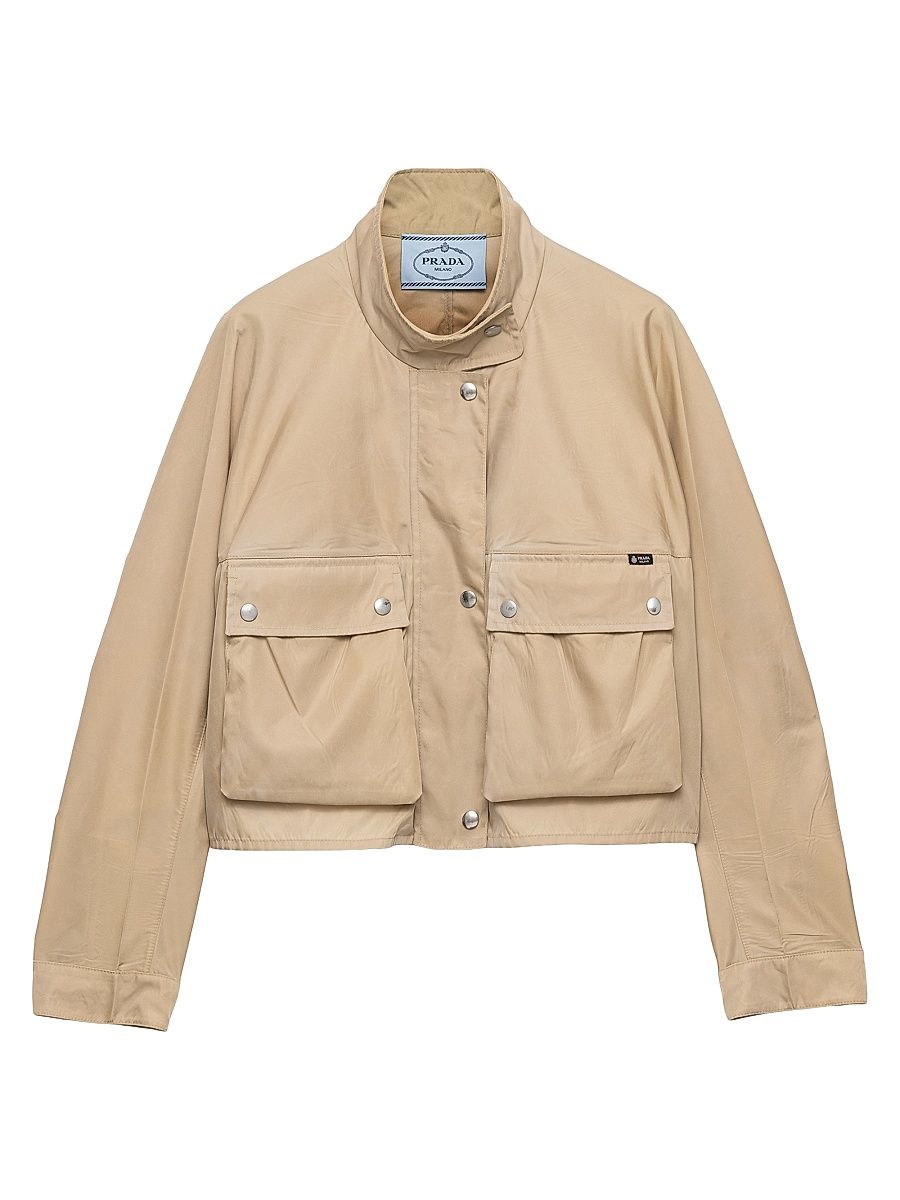 Women's Washed Nylon Jacket - Brown - Size 0