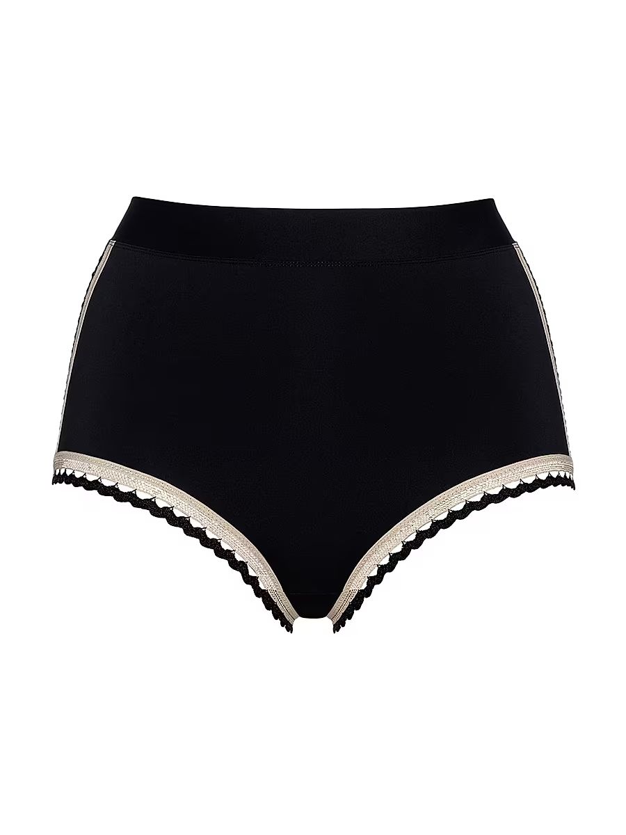 ERES Women's Tempo Jersey High-Waisted Briefs - Noir Rose Petale - Size 4