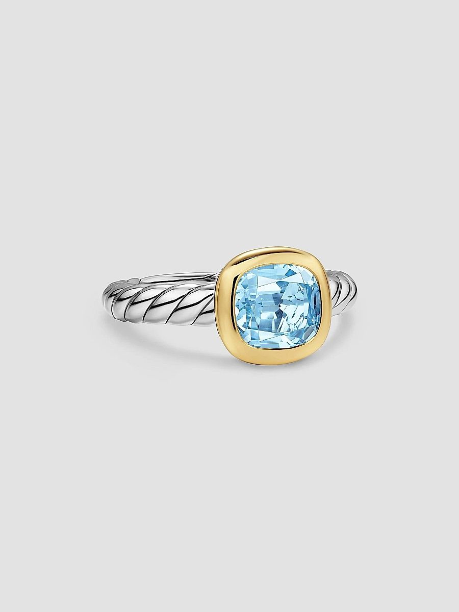 David Yurman Women's DY Mercer Color Stone Ring in Sterling Silver - Sky Blue Topaz - Size 7