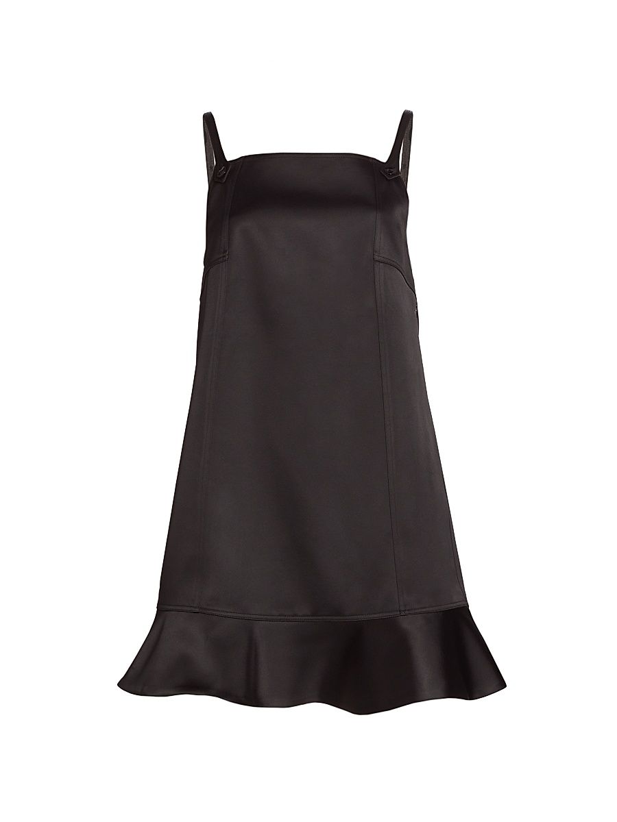 Women's Duchesse Satin Sleeveless Minidress - Black - Size 10