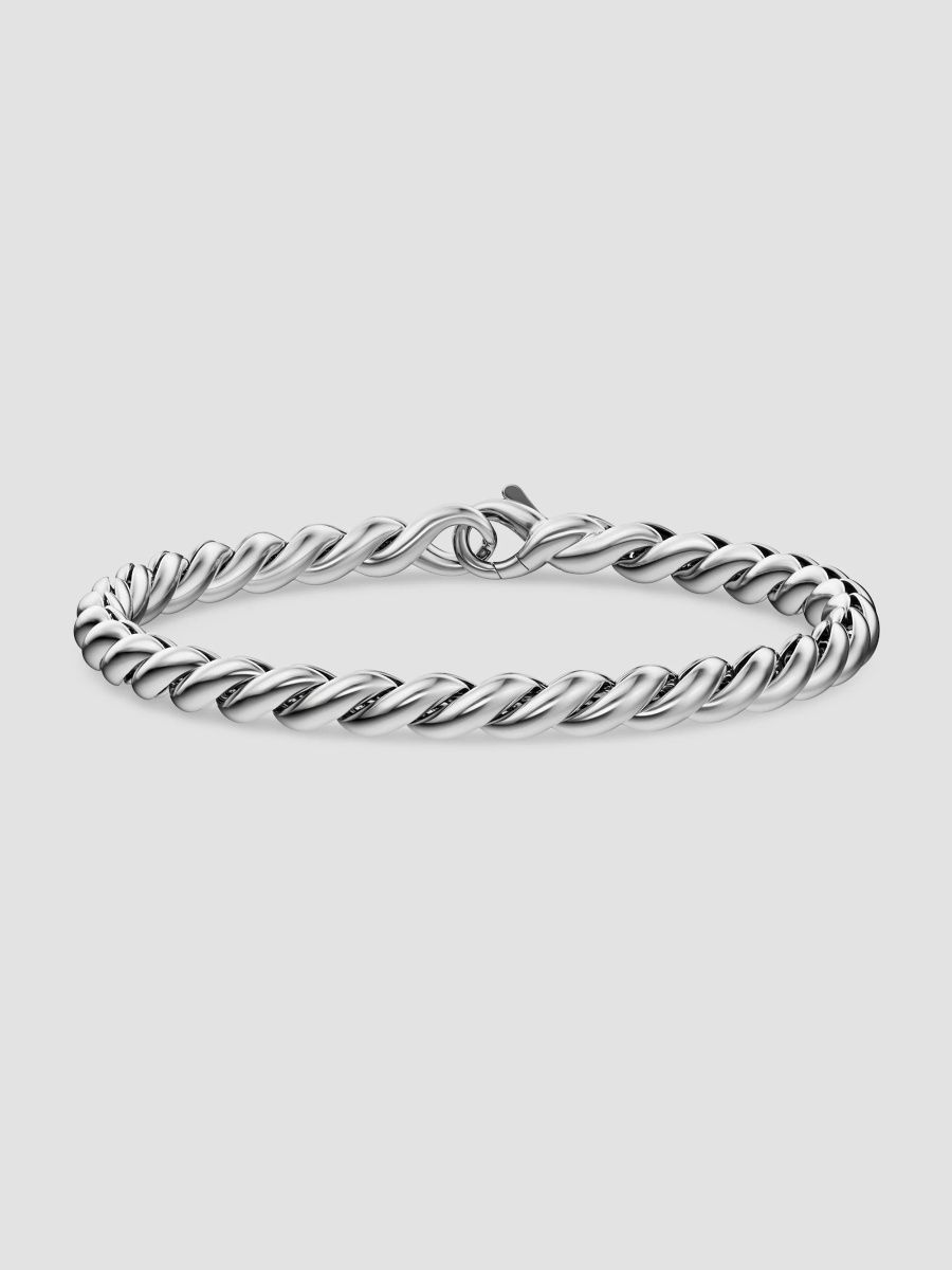 David Yurman Men's Sculpted Cable Chain Bracelet in Sterling Silver, 5.7MM - Silver - Size Medium