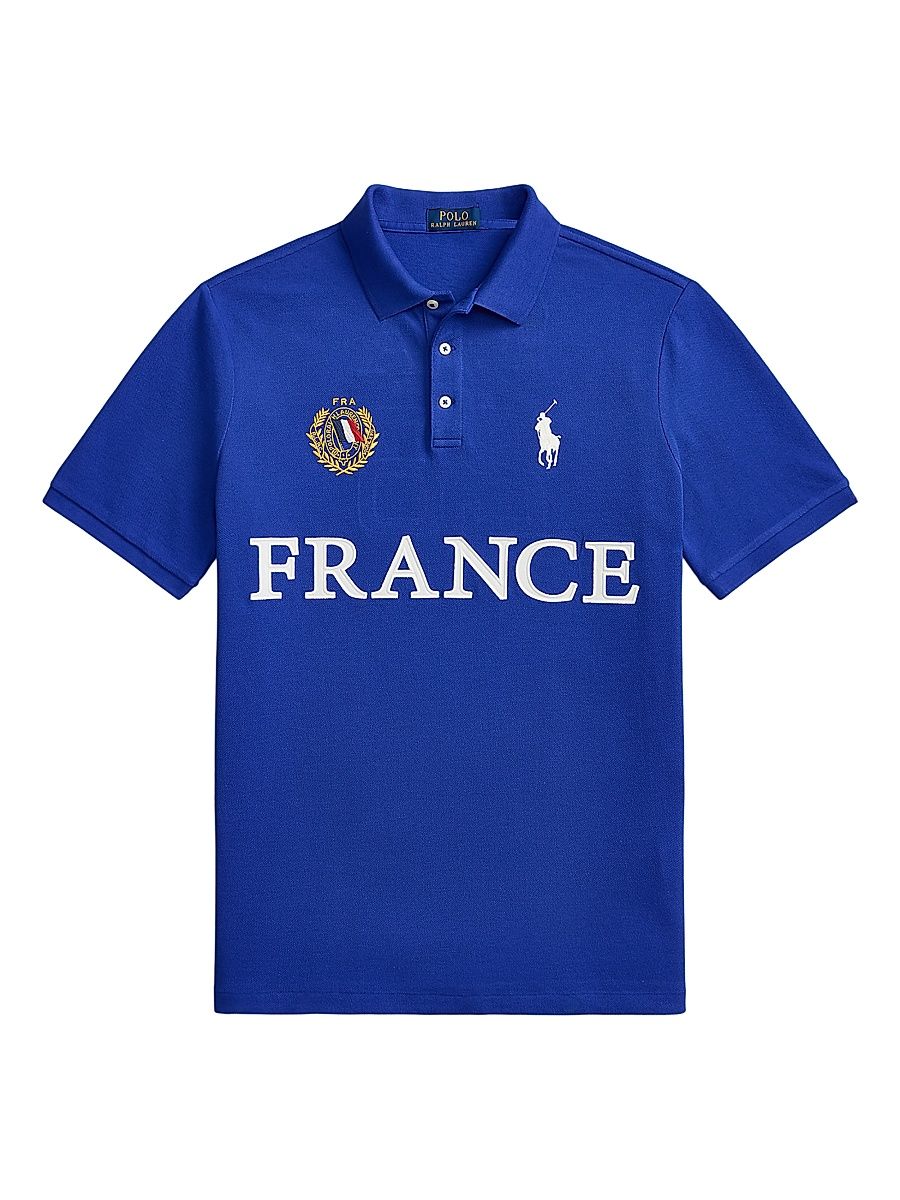 Men's France Knit Cotton Polo Shirt - Cruise Royal - Size XXL