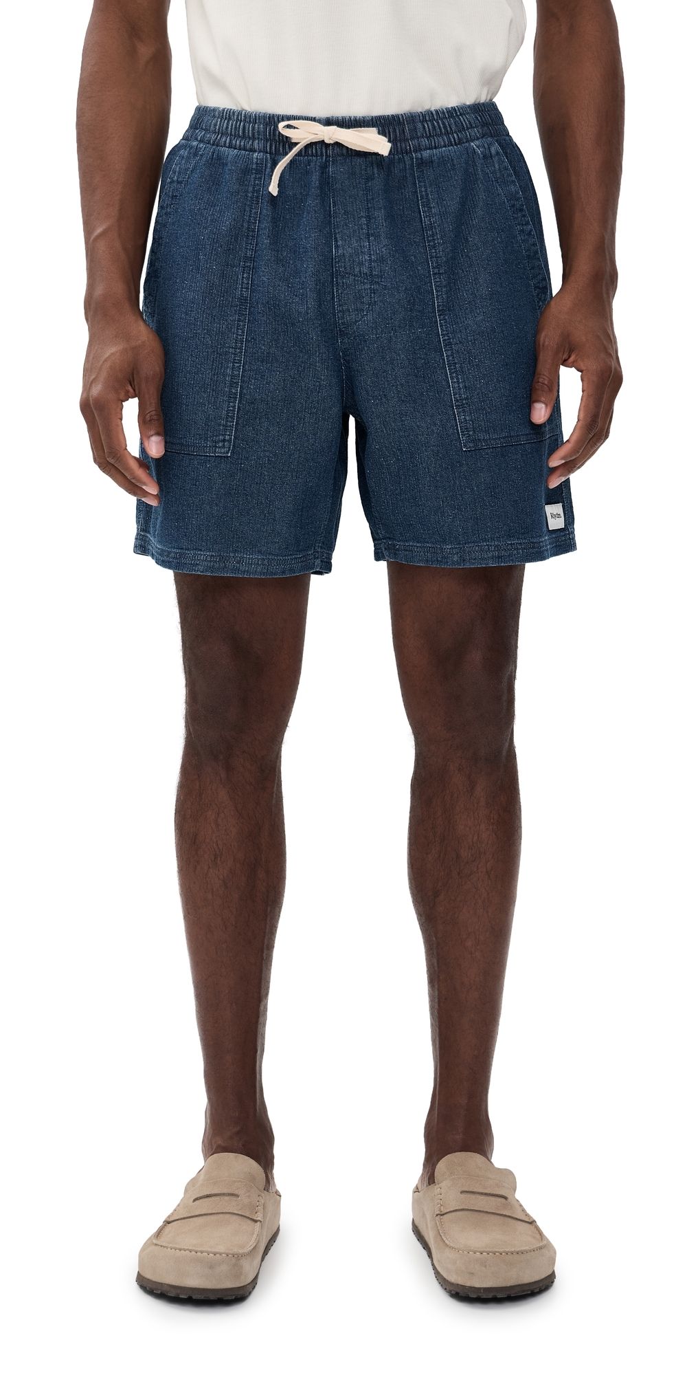 Rhythm Textured Wale Jam Shorts Washed Indigo 32