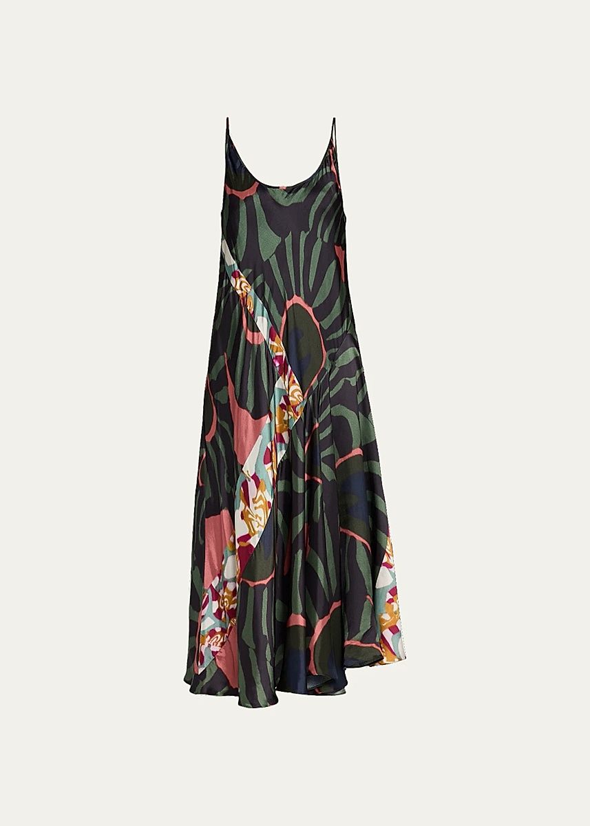 Women's Dibelle Printed A-Line Midi Dress - Khaki - Size 4