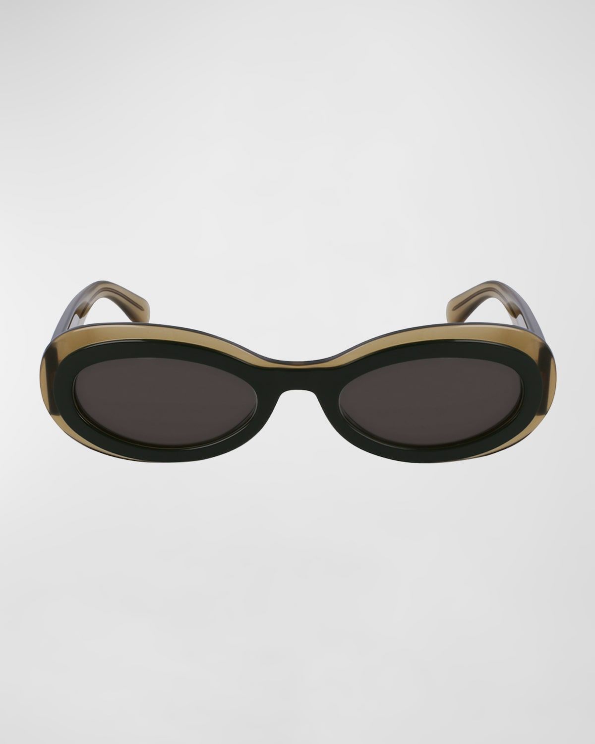 Classic Logo Acetate Oval Sunglasses
