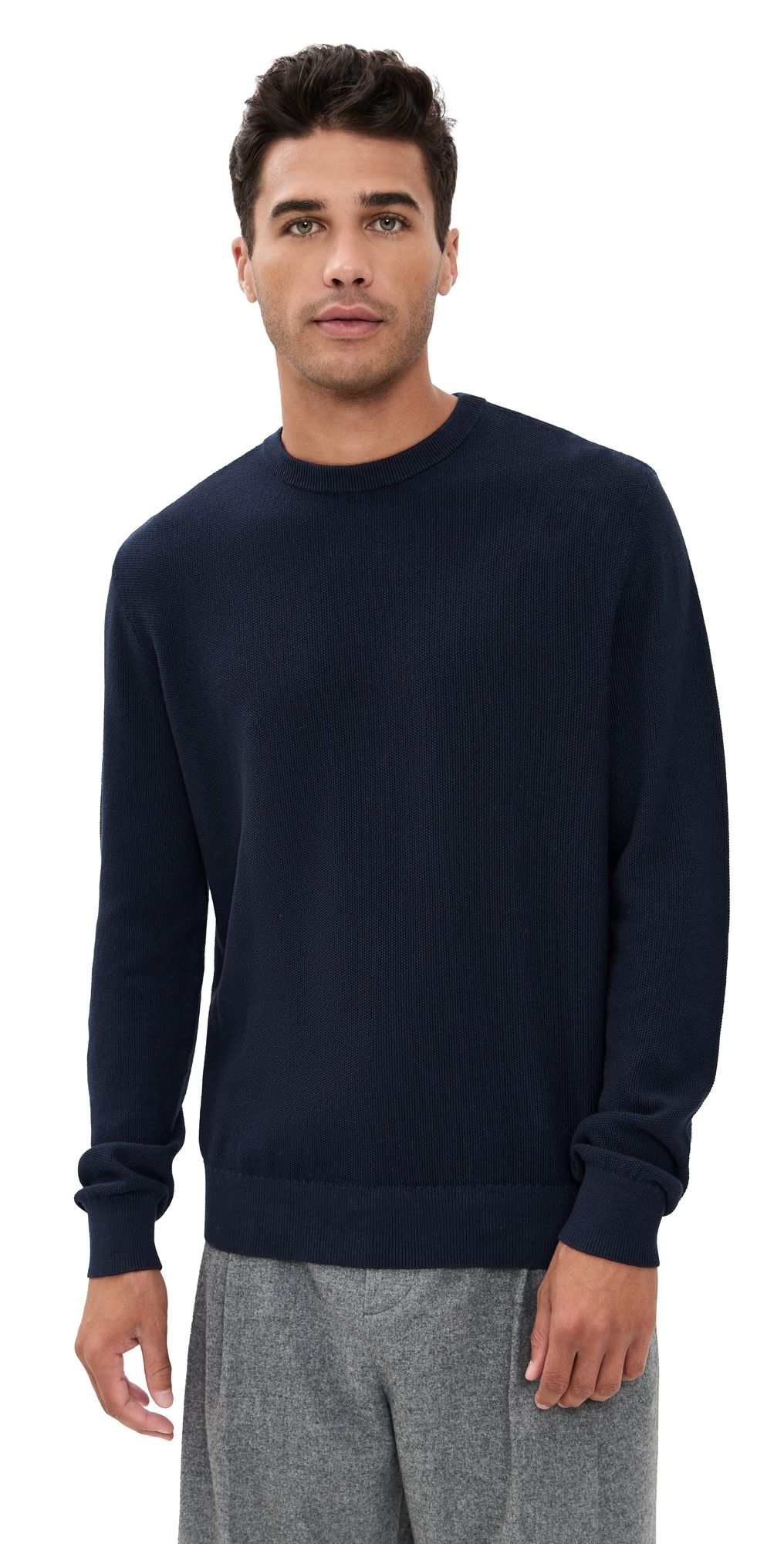 Onia Pique Crewneck Sweater Midnight XXL