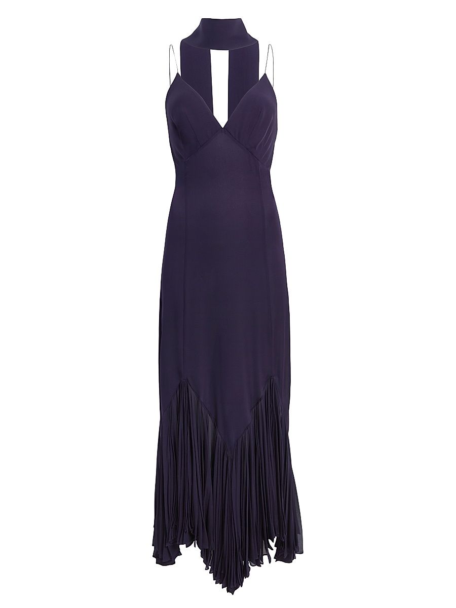 Women's Candita Silk Fishtail Maxi Dress - Amethyst - Size 0