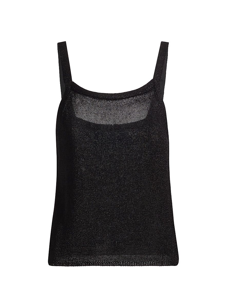 Women's Metallic Knit Tank - Black - Size Large