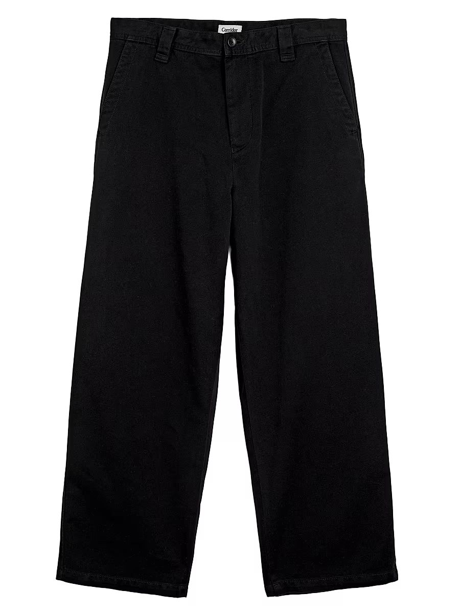 Men's Wide Twill Pants - Black - Size 38