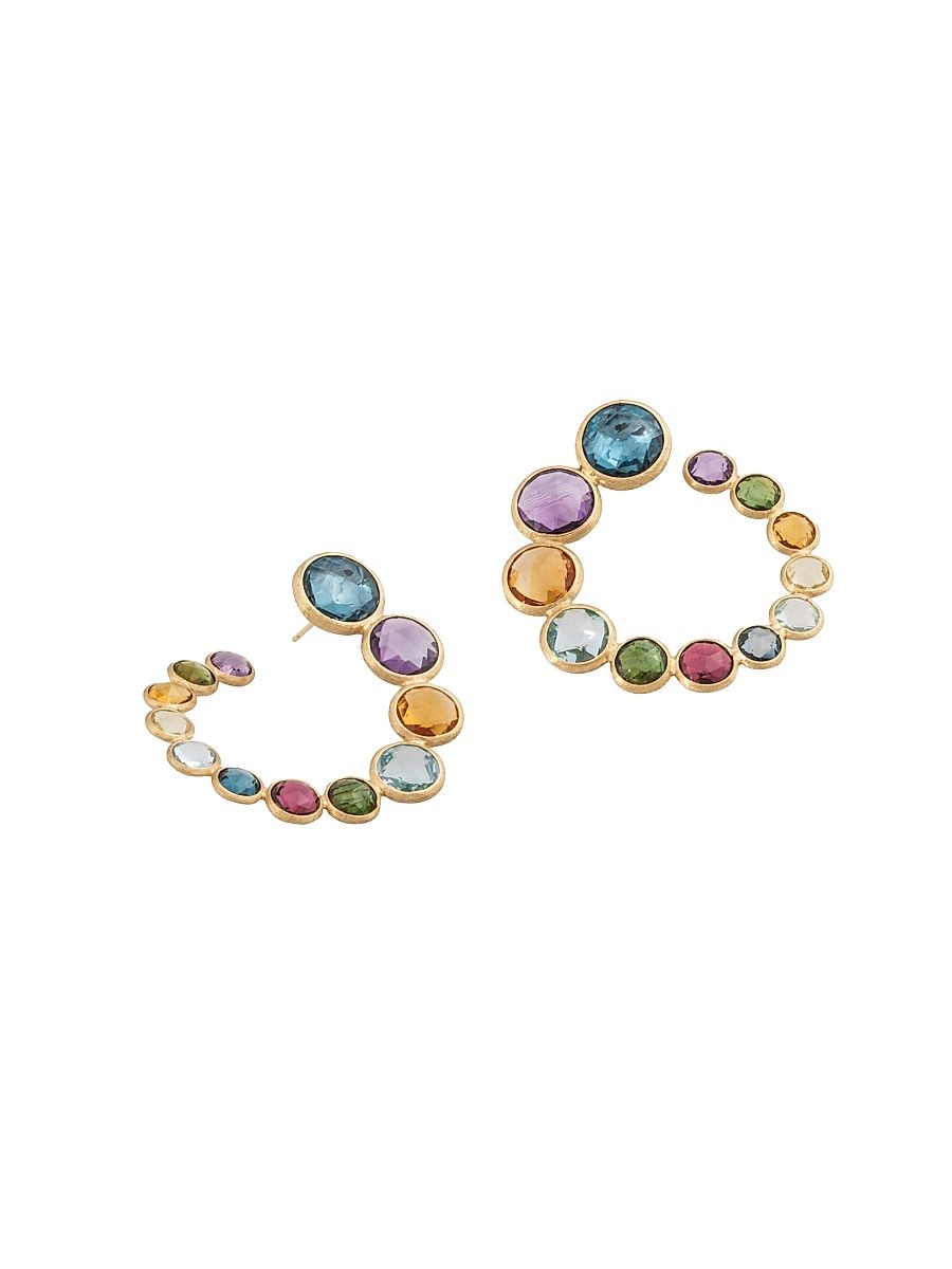Women's Alta 18K Yellow Gold & Multi-Gemstone Wrap Hoop Earrings