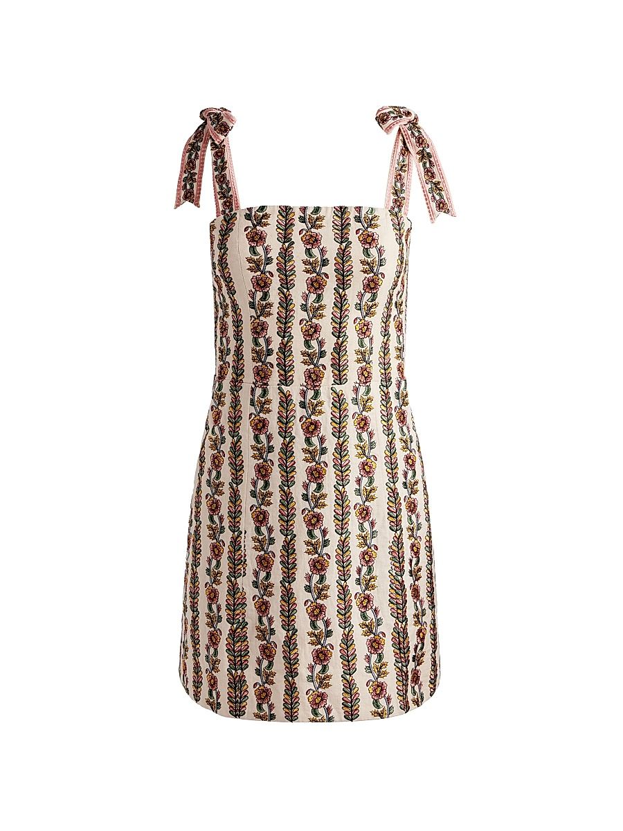 Women's Maryann Floral Tie-Strap Minidress - Off White Multi - Size 8