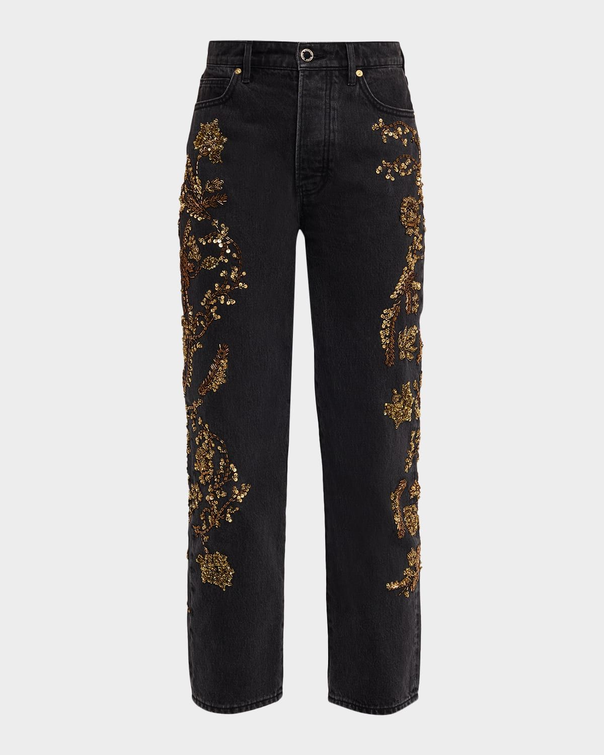 Daniela Embellished Straight-Leg Jeans