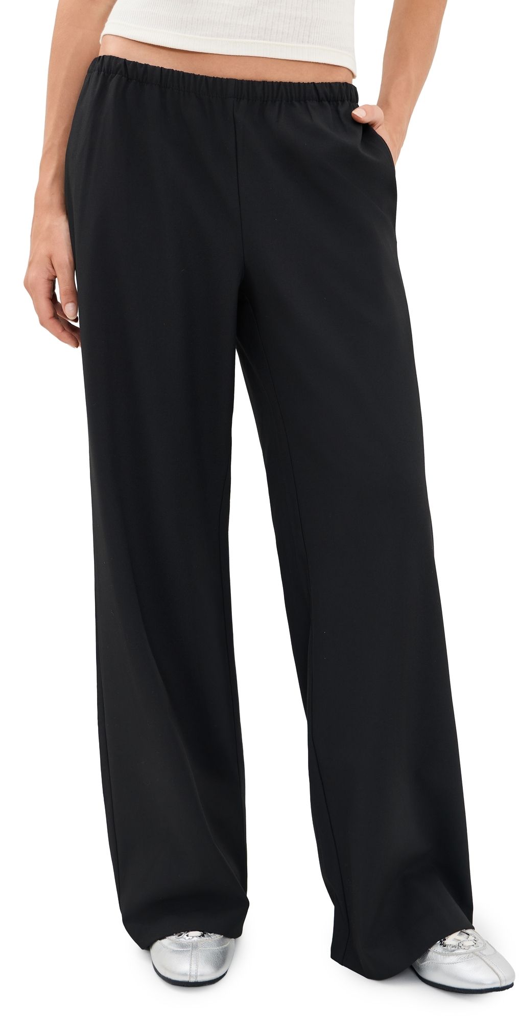 Good American The Pull On Trousers Black001 S